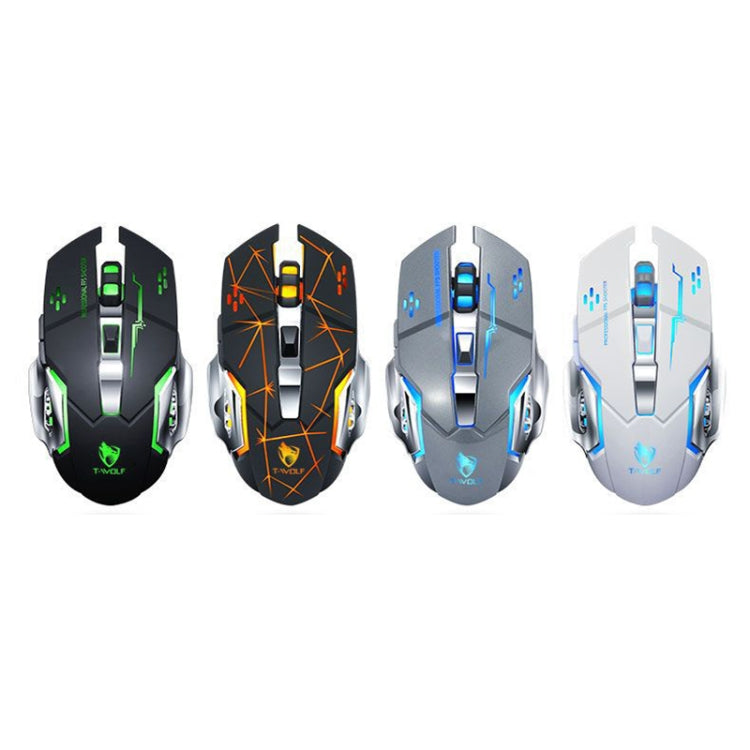 T-WOLF Q13 2.4GHz 6-keys RGB Colorful Light Gaming Wireless Mouse, Color: Single Mode Star Black - Wireless Mice by T-WOLF | Online Shopping South Africa | PMC TechLife | Buy Now Pay Later Mobicred
