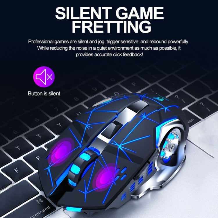 T-WOLF Q13 2.4GHz 6-keys RGB Colorful Light Gaming Wireless Mouse, Color: Dual Mode White - Wireless Mice by T-WOLF | Online Shopping South Africa | PMC TechLife | Buy Now Pay Later Mobicred