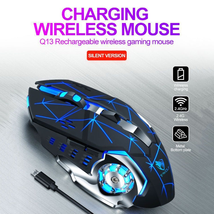 T-WOLF Q13 2.4GHz 6-keys RGB Colorful Light Gaming Wireless Mouse, Color: Single Mode Gray - Wireless Mice by T-WOLF | Online Shopping South Africa | PMC TechLife | Buy Now Pay Later Mobicred