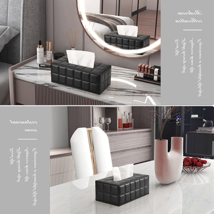 PU Leather Tissue Box Living Room Coffee Table Desktop Paper Holder Car Hotel Tissue Storage Box(Marble) - Storage Boxes by PMc TechLife | Online Shopping South Africa | PMc TechLife | Buy Now Pay Later Mobicred