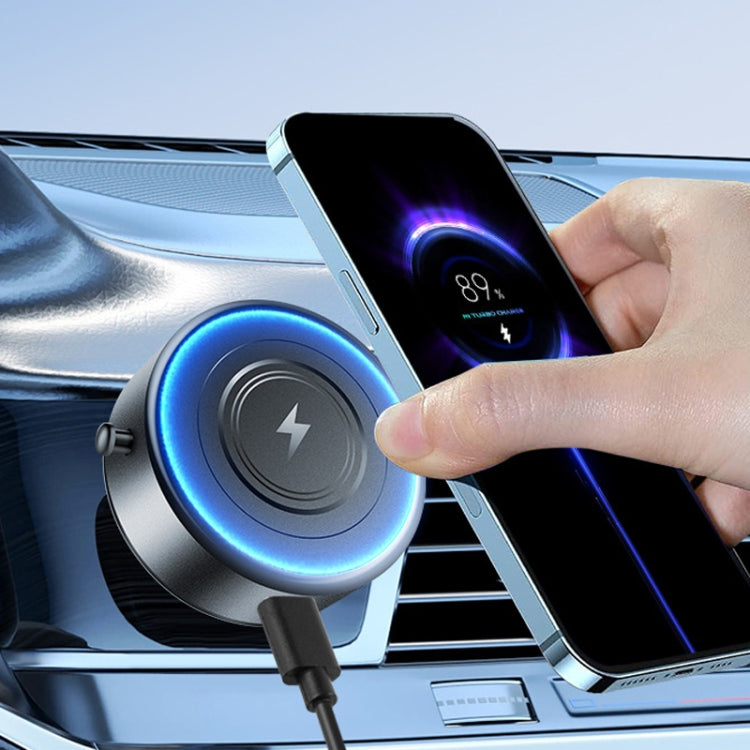 AIMITE M8 Car Wireless Charger Phone Holder Vacuum Suction Cup Strong Magnetic Support Bracket(Tarnish Black) - free shipping - PMC Jewellery - Order now!
