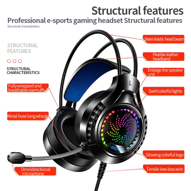 YINDIAO Q7 Colorful Light Computer Wired Headset USB Gaming Headset Dual 3.5mm + USB Pink - Multimedia Headset by YINDIAO | Online Shopping South Africa | PMC TechLife | Buy Now Pay Later Mobicred
