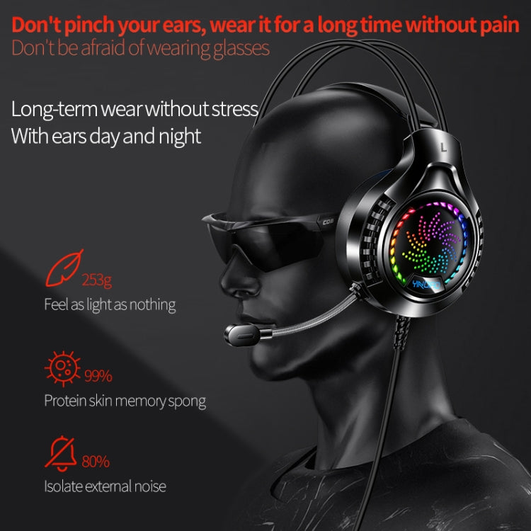 YINDIAO Q7 Colorful Light Computer Wired Headset USB Gaming Headset Dual 3.5mm + USB Pink - Multimedia Headset by YINDIAO | Online Shopping South Africa | PMC TechLife | Buy Now Pay Later Mobicred