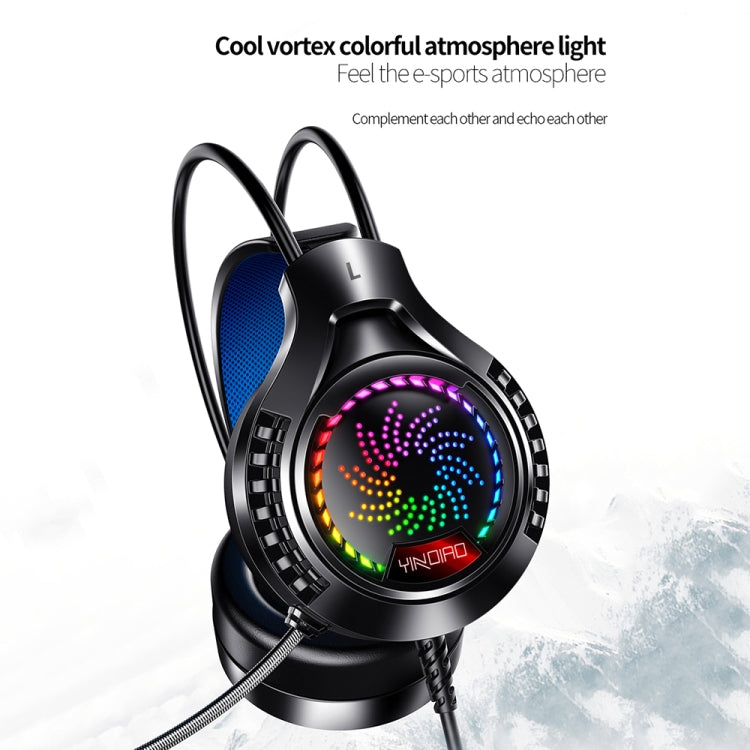 YINDIAO Q7 Colorful Light Computer Wired Headset USB Gaming Headset Dual 3.5mm + USB Pink - Multimedia Headset by YINDIAO | Online Shopping South Africa | PMC TechLife | Buy Now Pay Later Mobicred
