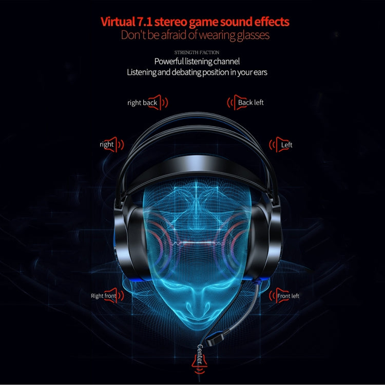 YINDIAO Q7 Colorful Light Computer Wired Headset USB Gaming Headset USB7.1 Sound Card White - Multimedia Headset by YINDIAO | Online Shopping South Africa | PMC TechLife | Buy Now Pay Later Mobicred
