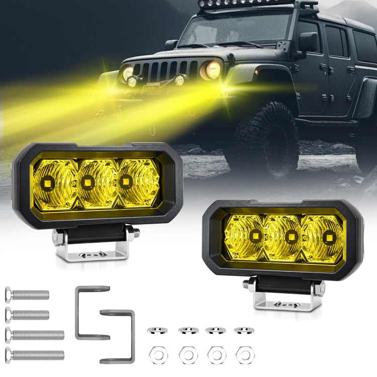 E23 40W 9V-30V 5 Inch Waterproof 3-Eye Headlight(Spotlight Yellow Light) - Work Lights by PMC Jewellery | Online Shopping South Africa | PMC Jewellery | Buy Now Pay Later Mobicred