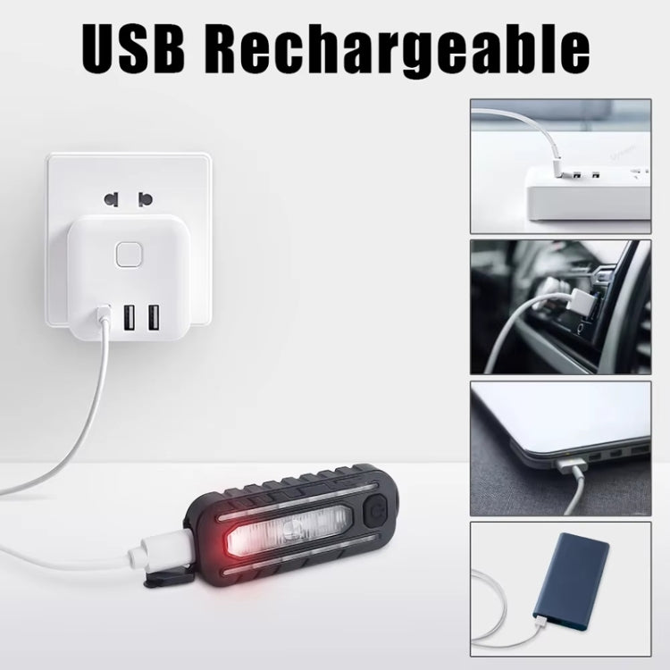 LED Shoulder Flashlight Bike Tail Light Type-C Recharge Outdoor Flashlight With Clip Patrol Safety Warning Lamp(B Model) - Taillights by PMC TechLife | Online Shopping South Africa | PMC TechLife | Buy Now Pay Later Mobicred