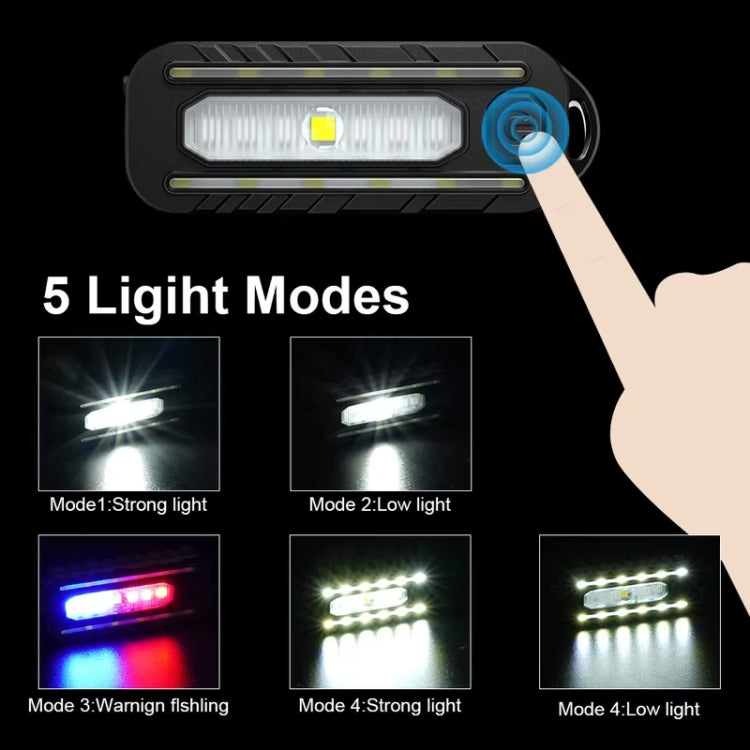 LED Shoulder Flashlight Bike Tail Light Type-C Recharge Outdoor Flashlight With Clip Patrol Safety Warning Lamp(B Model) - Taillights by PMC TechLife | Online Shopping South Africa | PMC TechLife | Buy Now Pay Later Mobicred