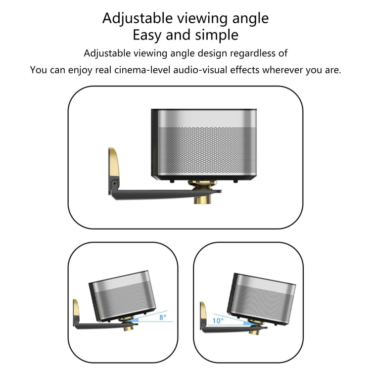Aluminum Alloy Pan Head Adjustable Foldable Projector Wall Mount(Coffee Gray) - Other by PMC TechLife | Online Shopping South Africa | PMC TechLife | Buy Now Pay Later Mobicred