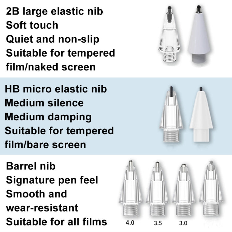 For Huawei M-Pencil 2 / 3 Mute Damping Anti-slip Replacement Nibs, Style: HB Micro Elastic Transparent - free shipping - PMc TechLife - Order now!