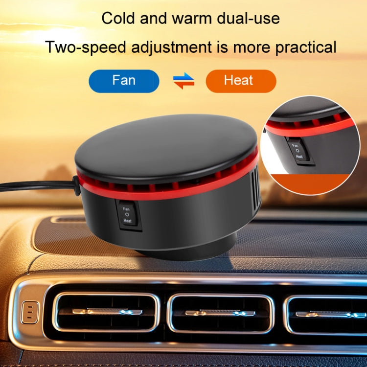 12V Car Heater 360 Adjustable Defogging Defrosting Heating Fan Heating Cooling Function Windscreen Defroster Demister(Black Red) - Heating & Fans by PMC Jewellery | Online Shopping South Africa | PMC Jewellery | Buy Now Pay Later Mobicred