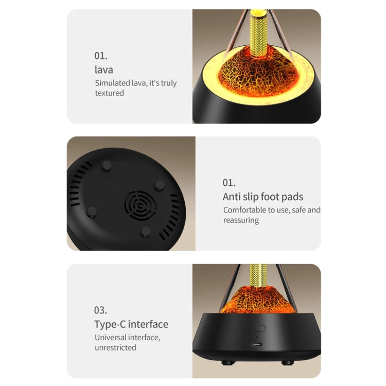 80ml Volcanic Lava Aromatherapy Humidifier With Colorful Lights USB Plug Power(White) - free shipping - PMC TechLife - Order now!
