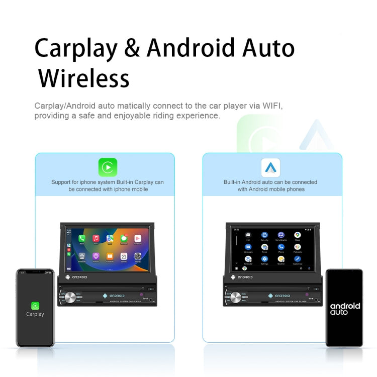 2+64G 7-Inch Single Din Android 10.0 Carplay Screen With GPS Navigation/Bluetooth/Mirror Link/DVR Input, Spec: With 12-light Camera - Car Monitor by PMC Jewellery | Online Shopping South Africa | PMC Jewellery | Buy Now Pay Later Mobicred