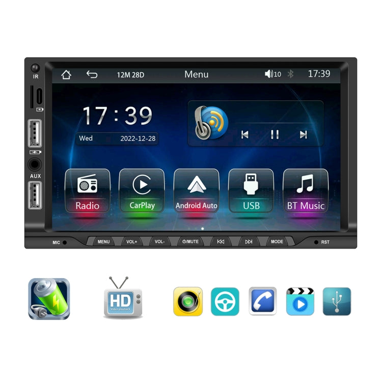 7-inch Double Din Car MP5 Player Support CarPlay/Android Auto/Mirror Link/Bluetooth Standard Edition - Car MP3 & MP4 & MP5 by PMC Jewellery | Online Shopping South Africa | PMC Jewellery | Buy Now Pay Later Mobicred