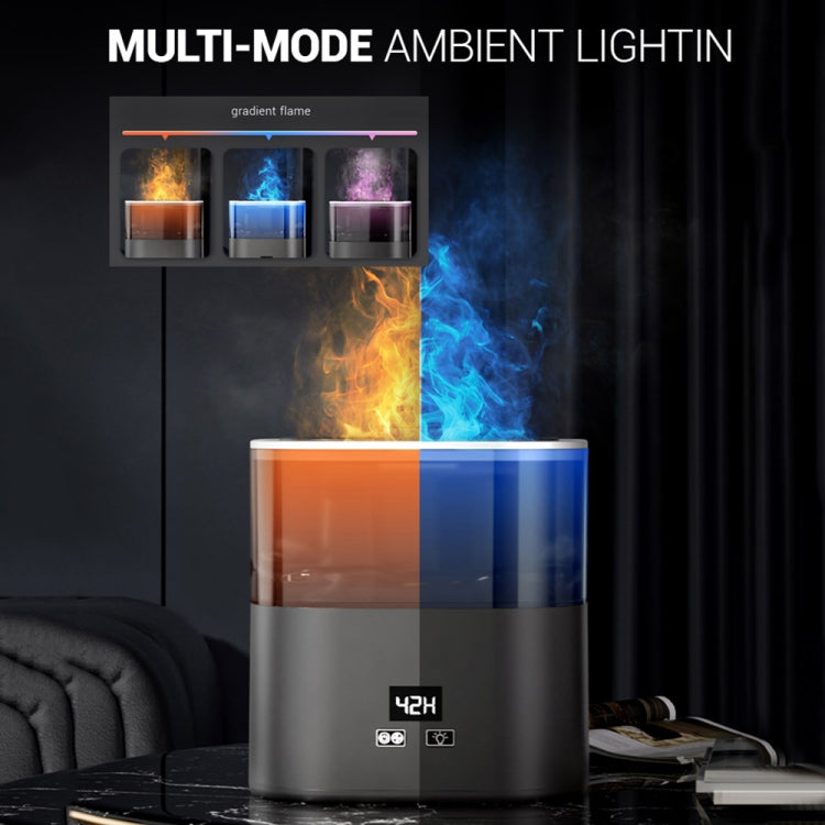 JSQ-58 1.1L large Capacity Digital Display Flame Atomization Humidifier, Color: Matt Black(UK Plug) - free shipping - PMC TechLife - Order now!