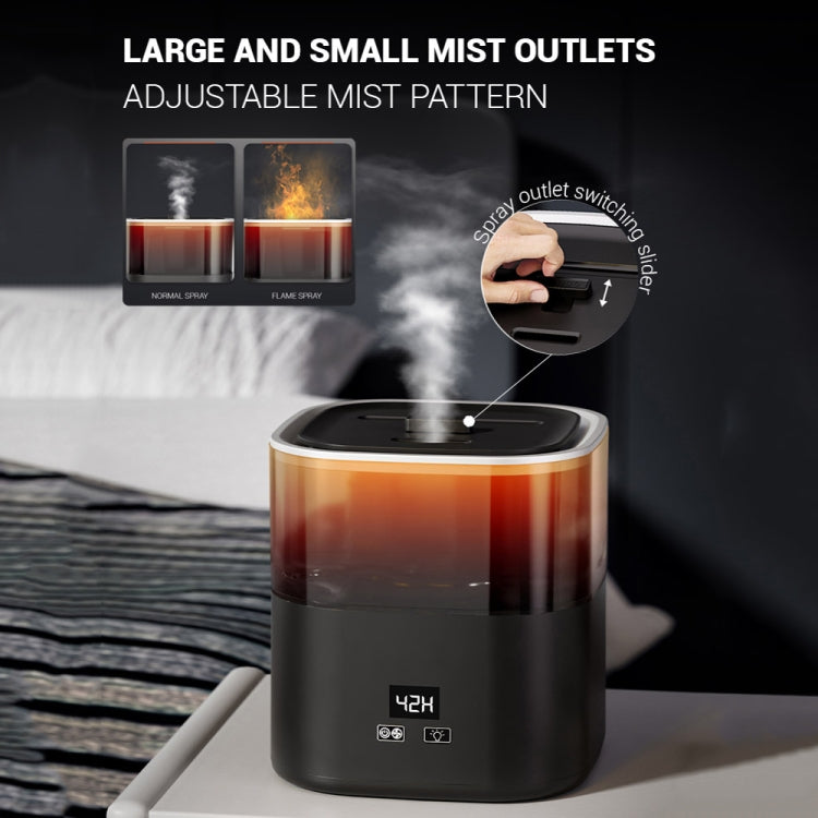 JSQ-58 1.1L large Capacity Digital Display Flame Atomization Humidifier, Color: Matt Black(US Plug) - free shipping - PMC TechLife - Order now!