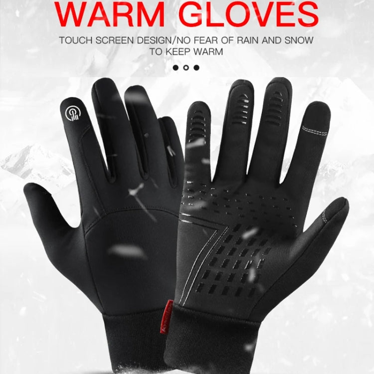 Kyncilor Waterproof Cycling Warm Gloves Two-finger Touch Screen Ultra-soft Velvet Outdoor Gloves, Size: M(Gray) - free shipping - PMC TechLife - Order now!