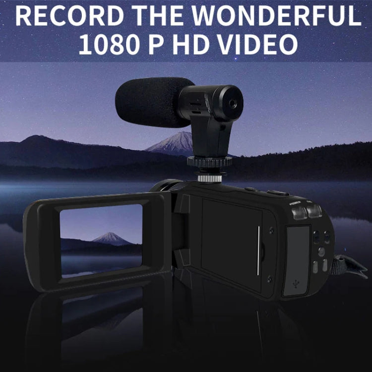 16MP 16X Digital Zoom Vlogging Camera Video Camcorder with 2.4 Inch Flip Screen, Spec: With Wide Angle & Mic AU Plug - Video Cameras by PMC TechLife | Online Shopping South Africa | PMC TechLife | Buy Now Pay Later Mobicred