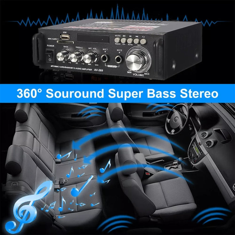 AV-298BT 300W+300W Hi-Fi Stereo Amplifier Bluetooth Home Audio Karaoke Digital Amplifier AU Plug -  by PMC TechLife | Online Shopping South Africa | PMC TechLife | Buy Now Pay Later Mobicred
