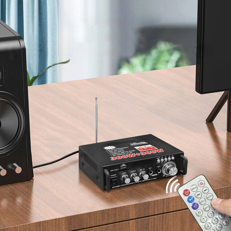AV-298BT 300W+300W Hi-Fi Stereo Amplifier Bluetooth Home Audio Karaoke Digital Amplifier AU Plug -  by PMC TechLife | Online Shopping South Africa | PMC TechLife | Buy Now Pay Later Mobicred