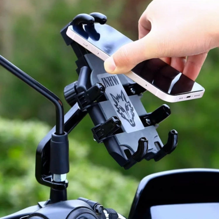 JNHW Motorcycle Bicycle Eight Claw Mobile Phone Navigation Shockproof Bracket, Style: For Handlebar - Holder by JNHW | Online Shopping South Africa | PMC TechLife | Buy Now Pay Later Mobicred