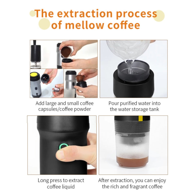 12V 3 In 1 Car Self-heating Coffee Machine Compatible With Large / Small Capsules and Ground Coffee, EU Plug(White) - free shipping - PMC TechLife - Order now!