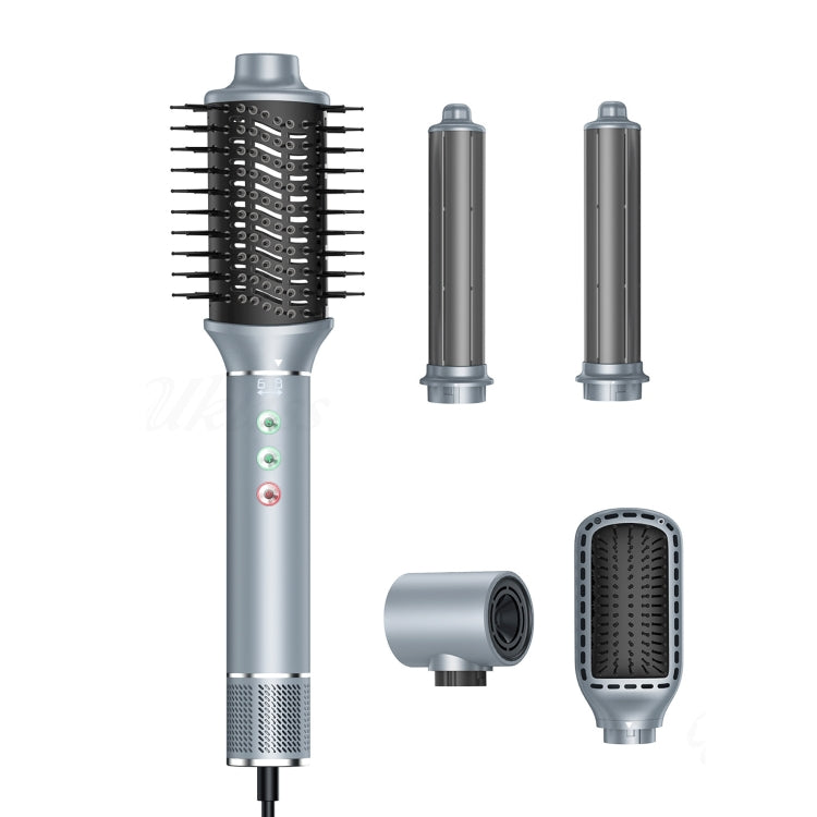 5 in 1 Hot Air Comb Automatic Curling Negative Ion Hair Dryer, Color: Gray UK Plug - free shipping - PMC TechLife - Order now!