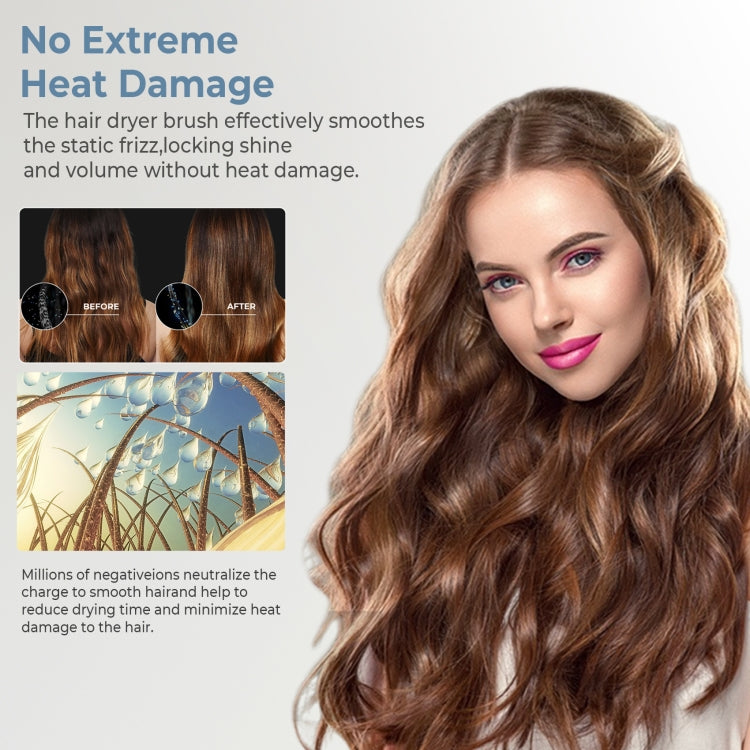 5 in 1 Hot Air Comb Automatic Curling Negative Ion Hair Dryer, Color: Black Gold UK Plug - free shipping - PMC TechLife - Order now!