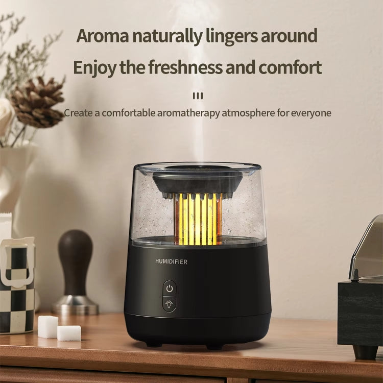 Raindrop Candlelight Aromatherapy Diffuser Air Humidifier with Colorful Lights US Plug Black - free shipping - PMC TechLife - Order now!