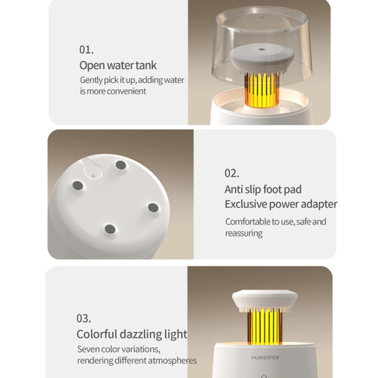 Raindrop Candlelight Aromatherapy Diffuser Air Humidifier with Colorful Lights US Plug White - free shipping - PMC TechLife - Order now!