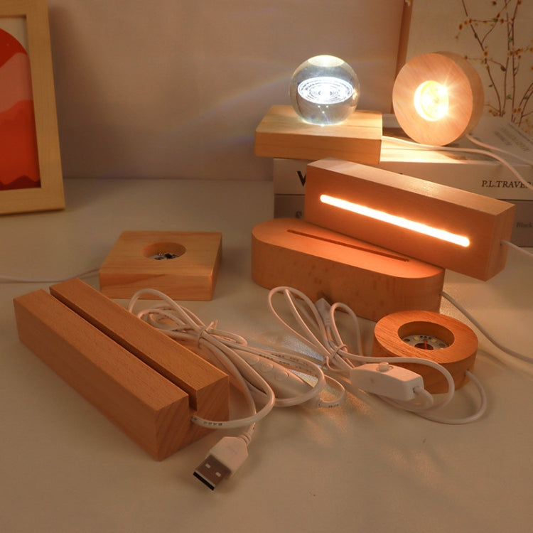 LED Light Solid Wood Luminous Base for Resin Art Acrylic Glass Lights Rectangular 30cm(Three-color Light) - free shipping - PMc TechLife - Order now!