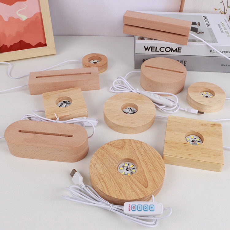 LED Light Solid Wood Luminous Base for Resin Art Acrylic Glass Lights Rectangular 30cm(Three-color Light) - free shipping - PMc TechLife - Order now!