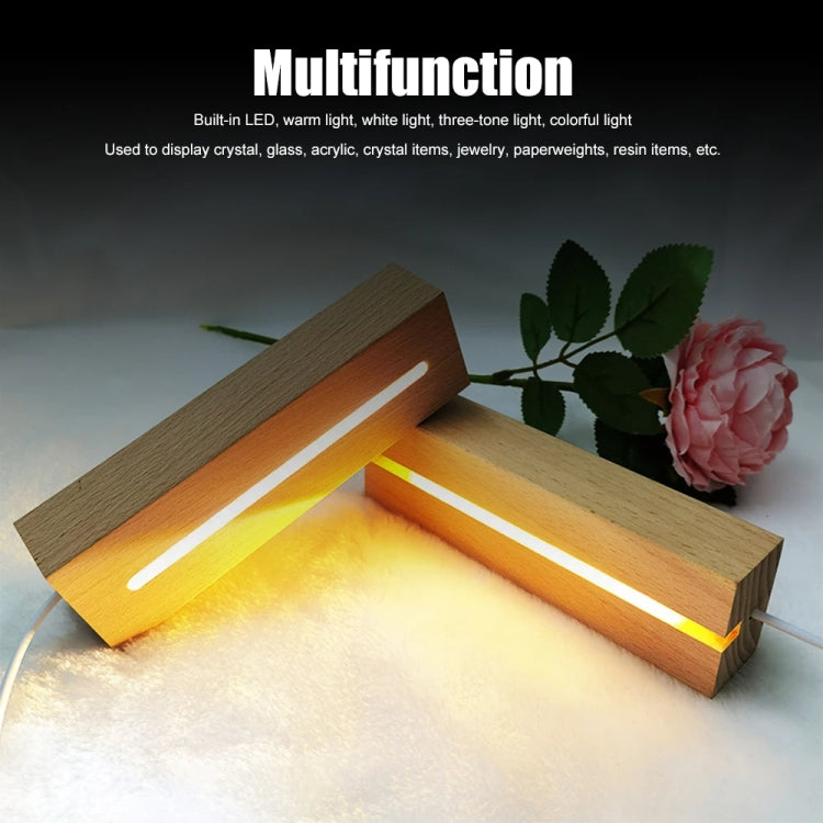 LED Light Solid Wood Luminous Base for Resin Art Acrylic Glass Lights Rectangular 30cm(Three-color Light) - free shipping - PMc TechLife - Order now!