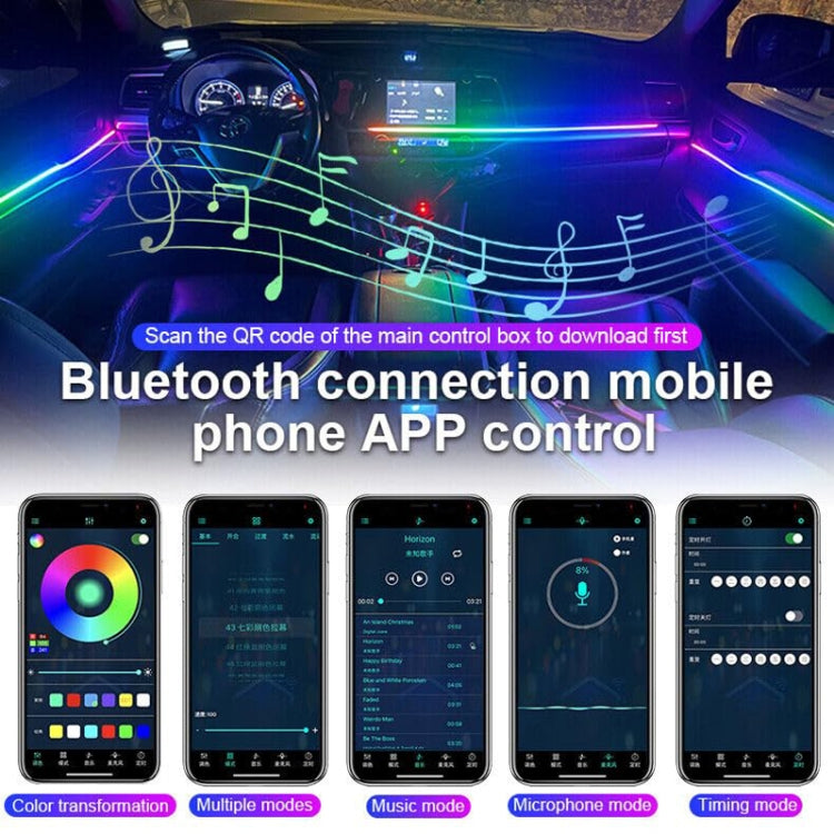 6 in 1 Car Hidden Acrylic LED Colorful Decorative Atmosphere Light Strip - Atmosphere lights by PMC Jewellery | Online Shopping South Africa | PMC Jewellery | Buy Now Pay Later Mobicred