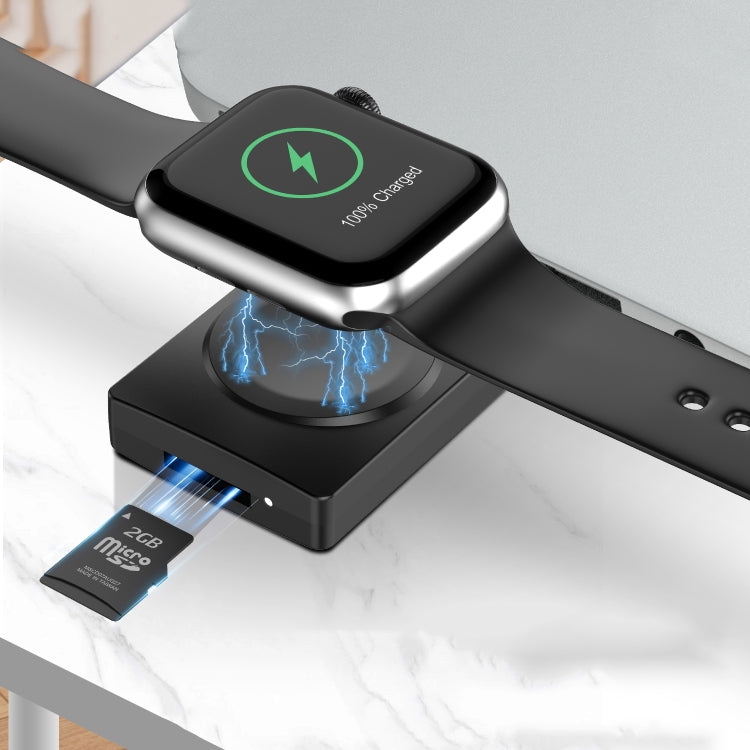 S02 For Apple Watch Series USB Magnetic Watch Wireless Charger With Card Reader Function(White) - Charger / Holder by PMC TechLife | Online Shopping South Africa | PMC TechLife | Buy Now Pay Later Mobicred