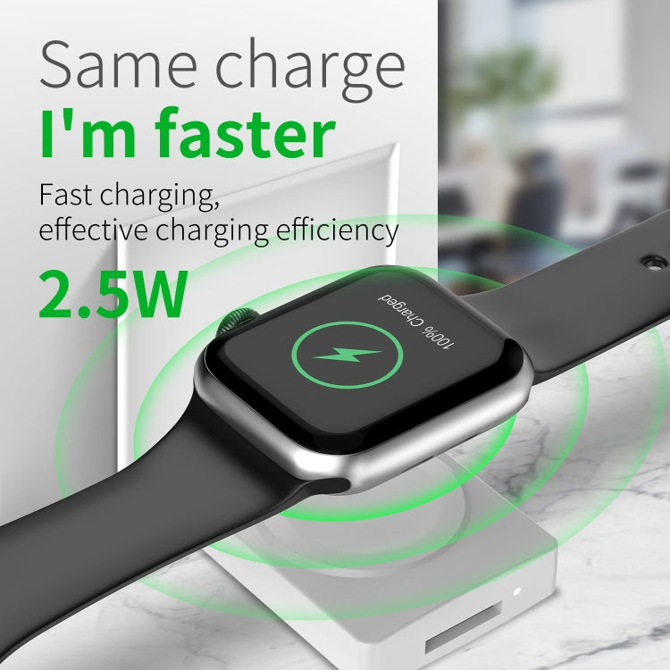 S02 For Apple Watch Series USB Magnetic Watch Wireless Charger With Card Reader Function(White) - Charger / Holder by PMC TechLife | Online Shopping South Africa | PMC TechLife | Buy Now Pay Later Mobicred