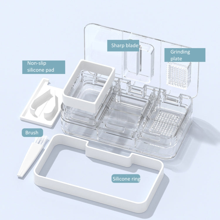 3 In 1 Double-layer Cutting and Grinding Medicine Box Travel Pill Organizer Case(White) - free shipping - PMC TechLife - Order now!