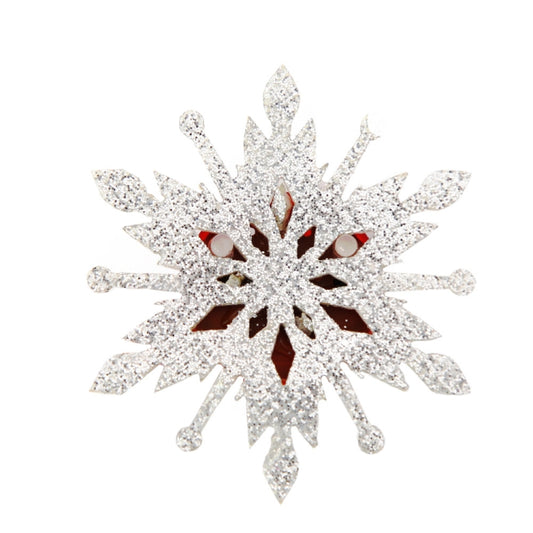 Cartoon Luminous Brooch Decoration Christmas Children and Adult Dress-up Props(Snowflake) - free shipping - PMC Jewellery - Order now!