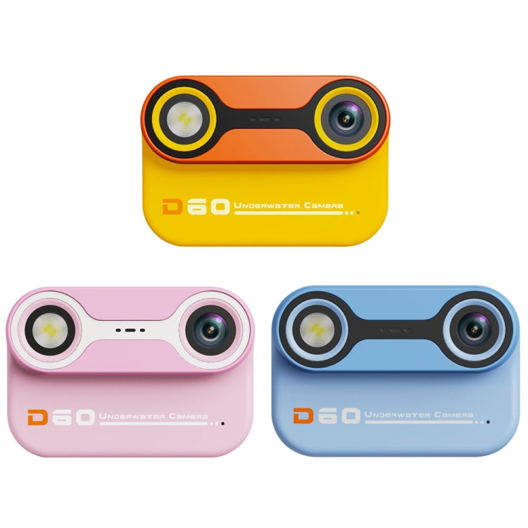 D60 3m Waterproof 2K HD 10X 2.4-inch Outdoor Photo Video Recording Children Mini Camera(Yellow) - Children Cameras by PMC TechLife | Online Shopping South Africa | PMC TechLife | Buy Now Pay Later Mobicred
