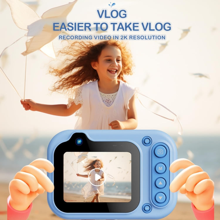 D60 3m Waterproof 2K HD 10X 2.4-inch Outdoor Photo Video Recording Children Mini Camera(Blue) - Children Cameras by PMC TechLife | Online Shopping South Africa | PMC TechLife | Buy Now Pay Later Mobicred