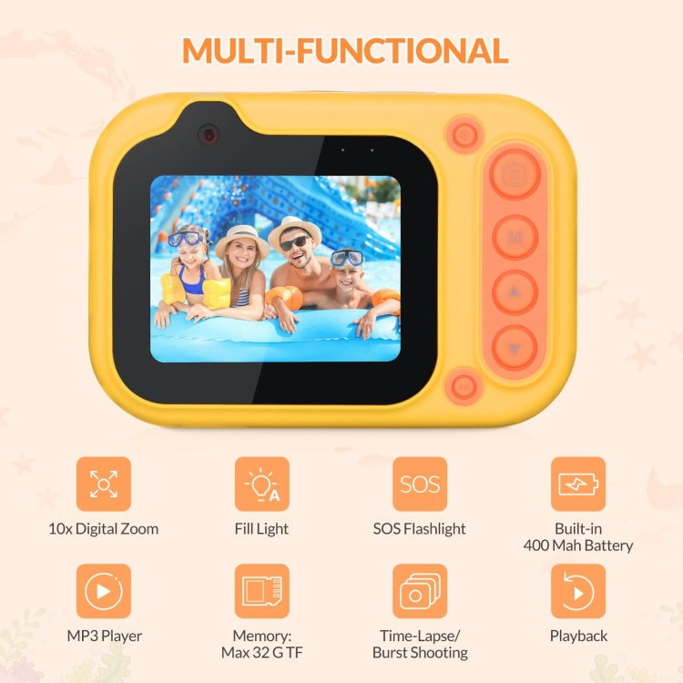 D60 3m Waterproof 2K HD 10X 2.4-inch Outdoor Photo Video Recording Children Mini Camera(Pink) - Children Cameras by PMC TechLife | Online Shopping South Africa | PMC TechLife | Buy Now Pay Later Mobicred