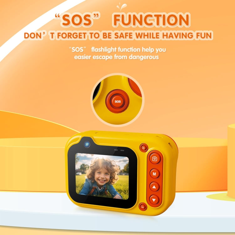 D60 3m Waterproof 2K HD 10X 2.4-inch Outdoor Photo Video Recording Children Mini Camera(Yellow) - Children Cameras by PMC TechLife | Online Shopping South Africa | PMC TechLife | Buy Now Pay Later Mobicred