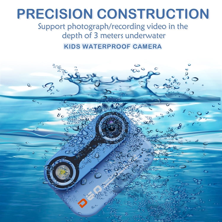 D60 3m Waterproof 2K HD 10X 2.4-inch Outdoor Photo Video Recording Children Mini Camera(Blue) - Children Cameras by PMC TechLife | Online Shopping South Africa | PMC TechLife | Buy Now Pay Later Mobicred