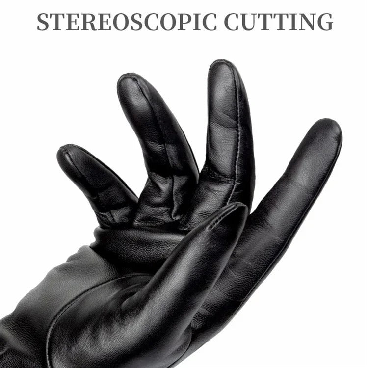 Women Sheepskin Wool Fleece Lined Windproof Warm Gloves Touchscreen Thick Snow Driving Gloves, Size: XL(Black) - Full Finger Gloves by PMC TechLife | Online Shopping South Africa | PMC TechLife | Buy Now Pay Later Mobicred