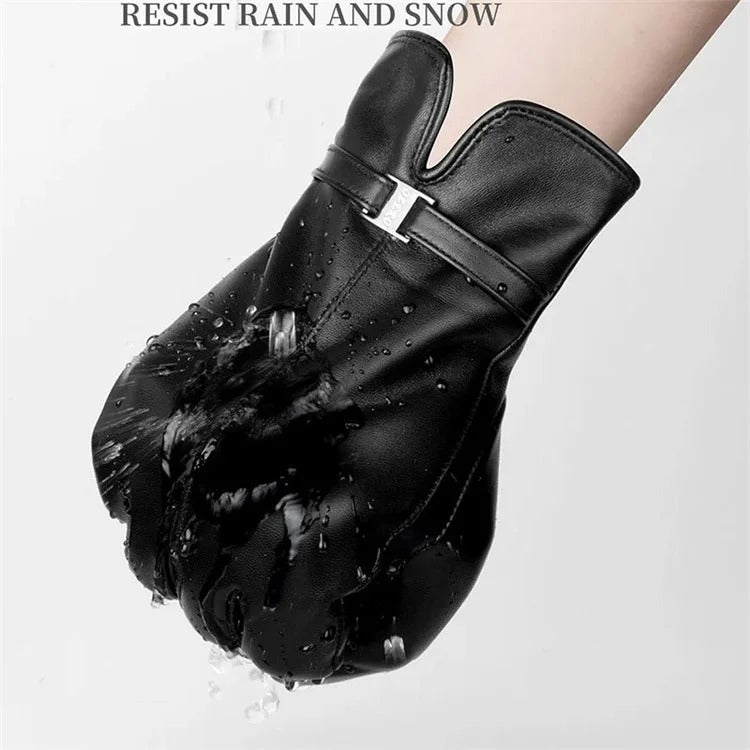 Women Sheepskin Wool Fleece Lined Windproof Warm Gloves Touchscreen Thick Snow Driving Gloves, Size: XL(Black) - Full Finger Gloves by PMC TechLife | Online Shopping South Africa | PMC TechLife | Buy Now Pay Later Mobicred