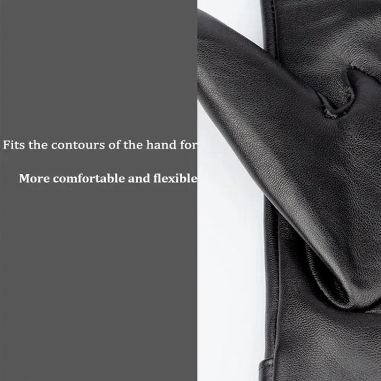 Women Sheepskin Wool Fleece Lined Windproof Warm Gloves Touchscreen Thick Snow Driving Gloves, Size: L(Black) - free shipping - PMC TechLife - Order now!