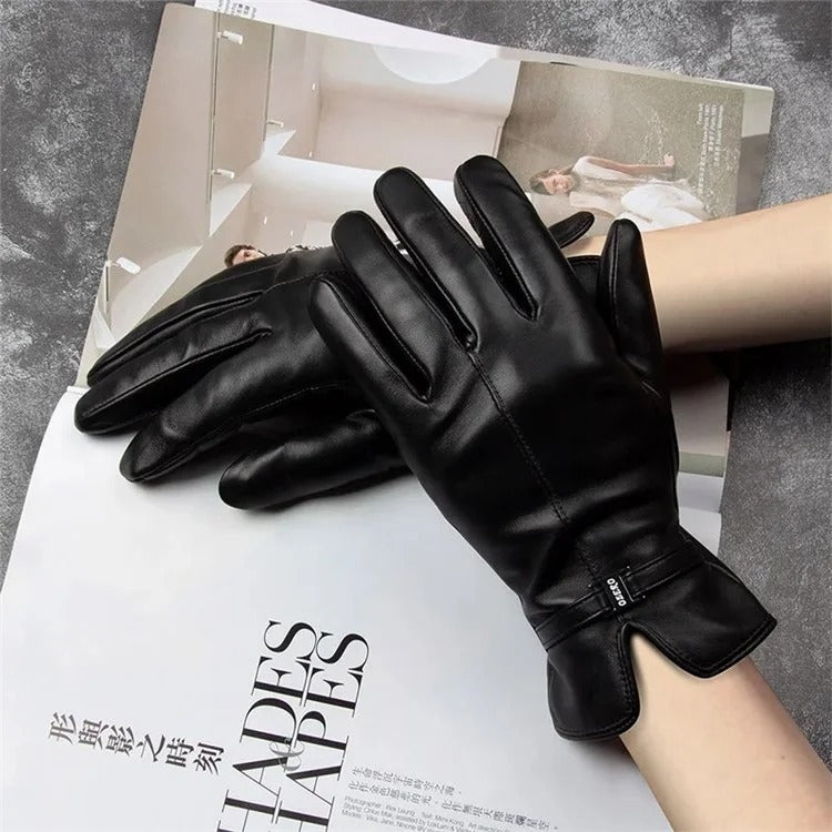 Women Sheepskin Wool Fleece Lined Windproof Warm Gloves Touchscreen Thick Snow Driving Gloves, Size: M(Coffee) - Full Finger Gloves by PMC TechLife | Online Shopping South Africa | PMC TechLife | Buy Now Pay Later Mobicred