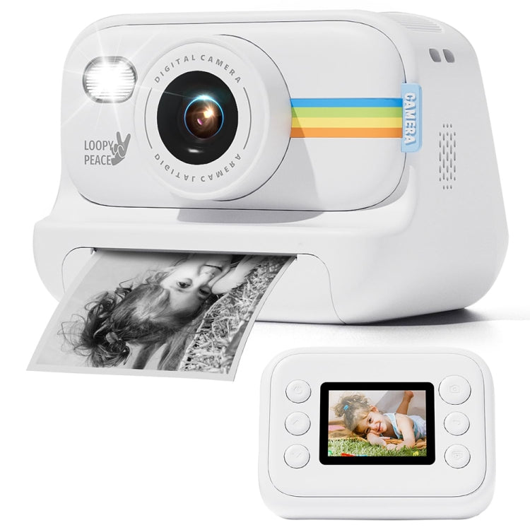 2.0-Inch LED Flash 1080P HD Recording Photo Printing Camera With 3-Rolls Paper, Color: White+32G - Children Cameras by PMC TechLife | Online Shopping South Africa | PMC TechLife | Buy Now Pay Later Mobicred