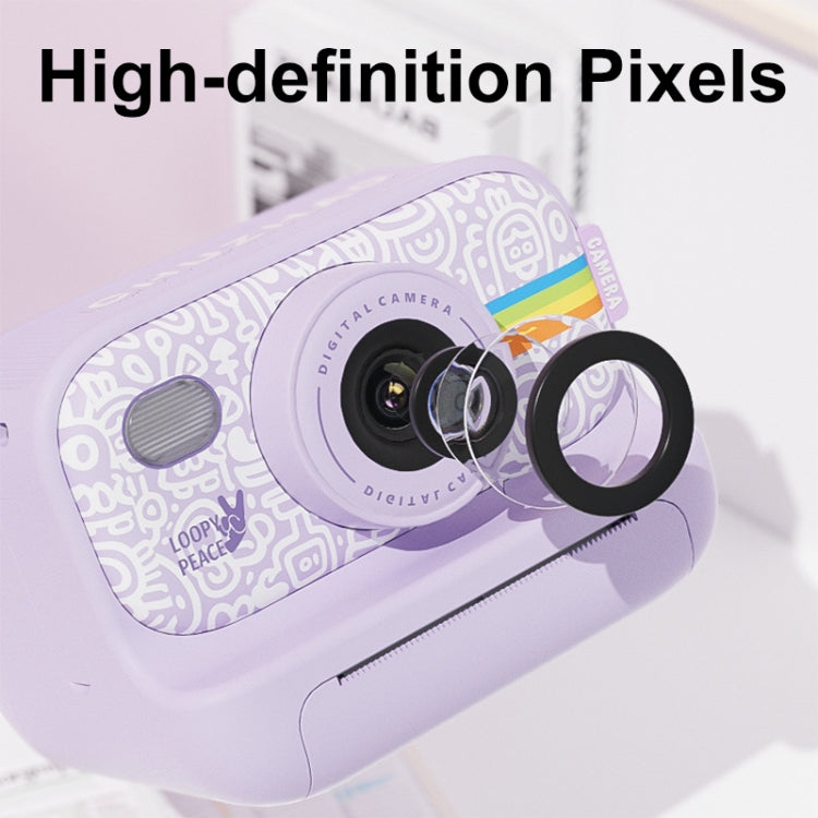2.0-Inch LED Flash 1080P HD Recording Photo Printing Camera With 3-Rolls Paper, Color: Purple+32G - Children Cameras by PMC TechLife | Online Shopping South Africa | PMC TechLife | Buy Now Pay Later Mobicred