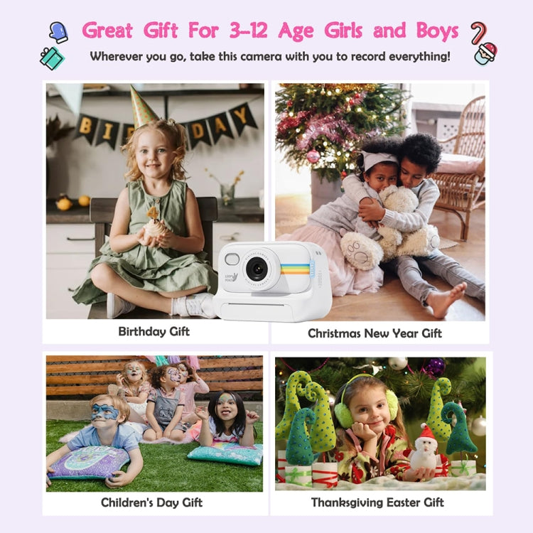 2.0-Inch LED Flash 1080P HD Recording Photo Printing Camera With 3-Rolls Paper, Color: Black - Children Cameras by PMC TechLife | Online Shopping South Africa | PMC TechLife | Buy Now Pay Later Mobicred